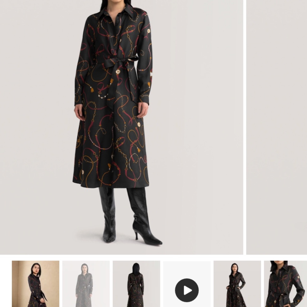 Lily Silk Louisville Equestrian print shirt dress.  NWOT